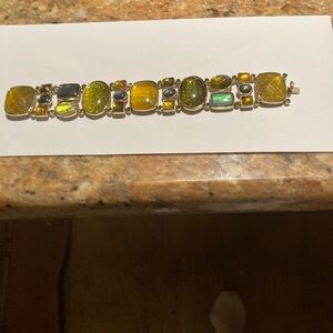 Elegant Gold and Green Bracelet silver with stamp LC